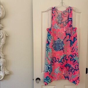 Lilly Pulitzer Pink and Blue Asymmetrical Dress